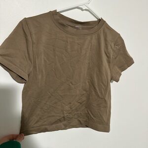 Casual Brown Crop Top
